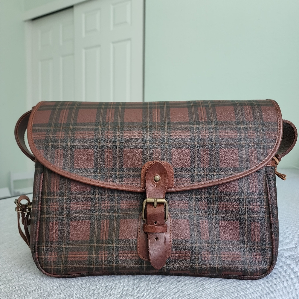 Vintage Leather POLO Ralph Lauren cross body school messenger bag